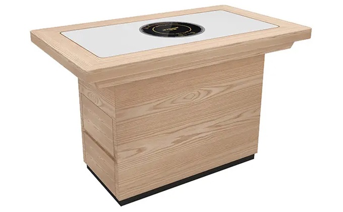 火鍋店實木鑲嵌大理石台麵火鍋（guō）桌