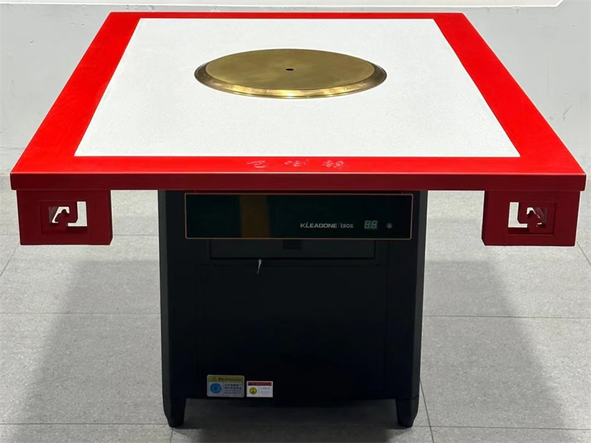 實木無煙（yān）淨化火鍋桌（zhuō）子_大理（lǐ）石智能（néng）無煙火鍋桌