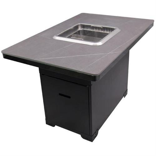 浙江無煙火鍋桌（zhuō）_岩板桌麵地排式無煙淨化火鍋桌（zhuō）