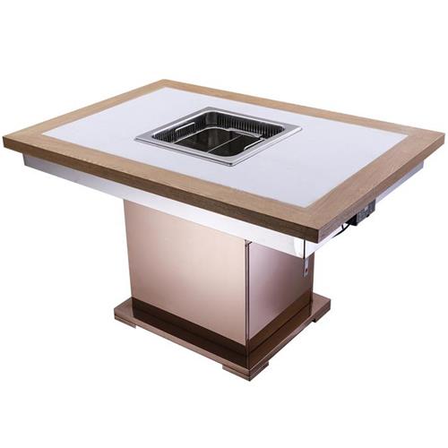 太原無煙火鍋桌_智能無煙淨化時尚火鍋餐桌  