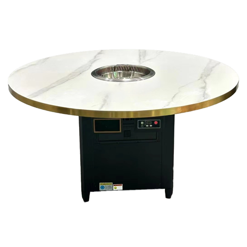 時尚（shàng）輕奢大理石台麵智能無煙淨化火鍋桌