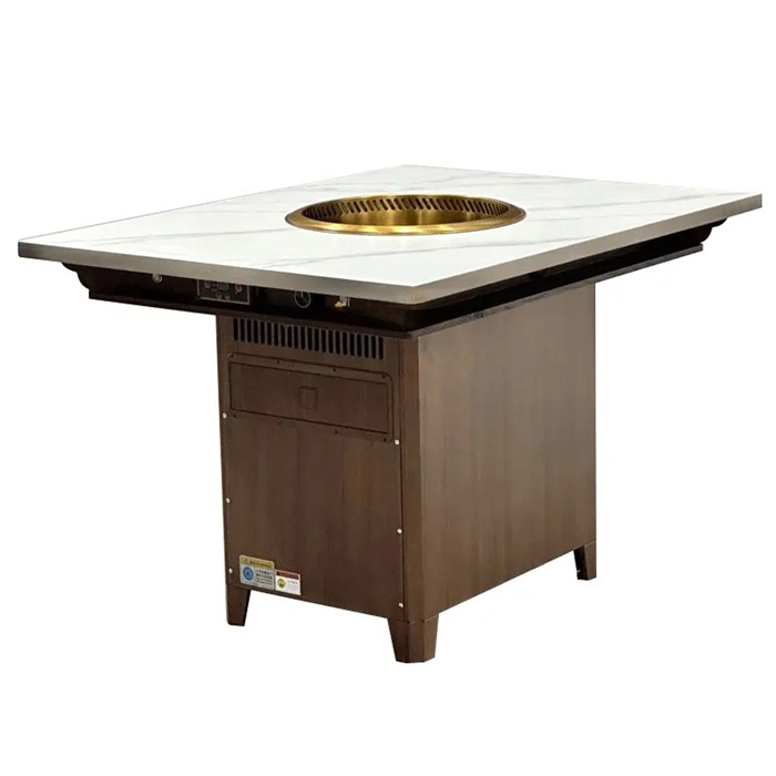 火（huǒ）锅店岩板桌面（miàn）自净化无烟火锅桌