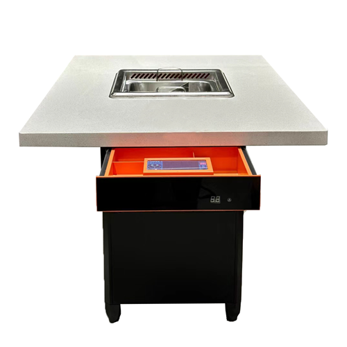 火锅店大（dà）理石台面智能无烟自净（jìng）化火锅（guō）桌 