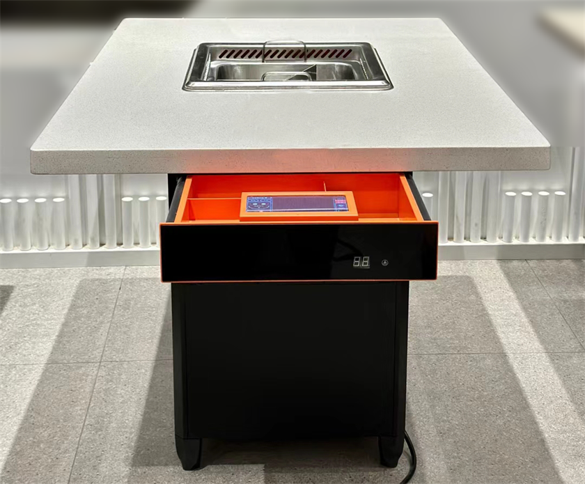 火鍋店大理石台麵智能無煙（yān）自淨化火鍋桌 