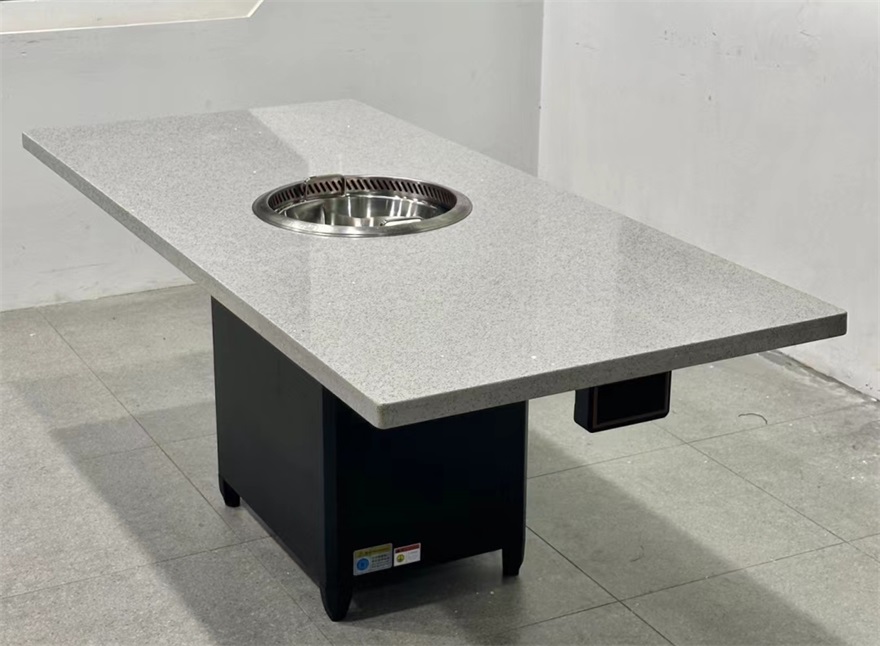 火鍋店6人位大理石無煙淨化火鍋桌