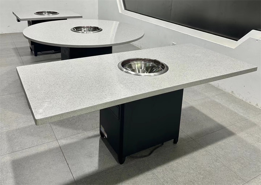 火鍋店6人位大（dà）理石無煙淨化火鍋桌