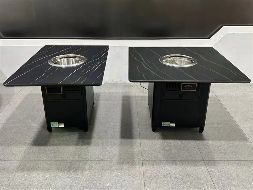 火鍋店方形智能無煙淨化岩板火鍋桌