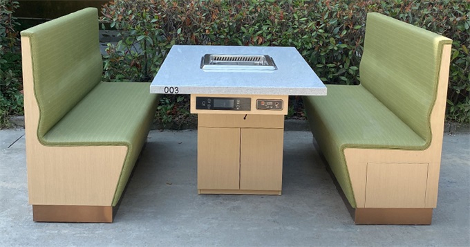 海底撈同款自帶（dài）排煙淨化功能大理石無煙火鍋桌（zhuō）