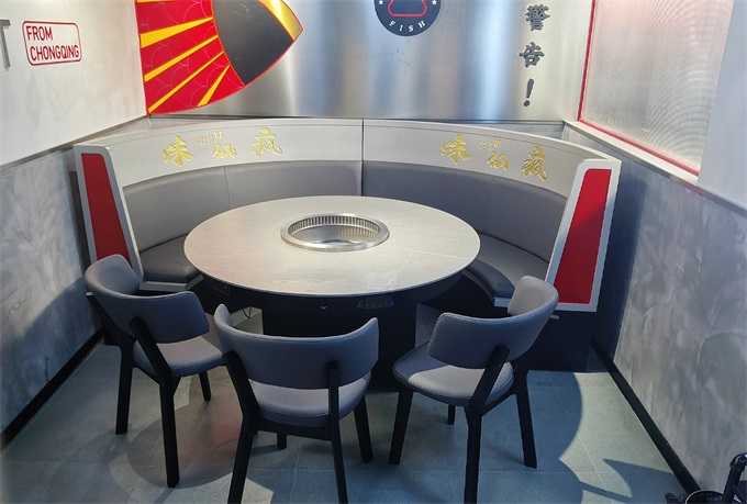 岩板台麵智（zhì）能無煙淨化火鍋餐（cān）桌