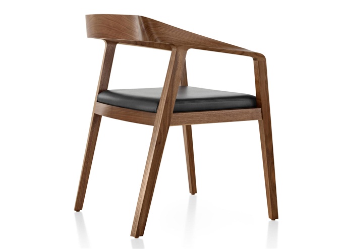 西（xī）餐廳時尚簡約木質靠背扶手椅