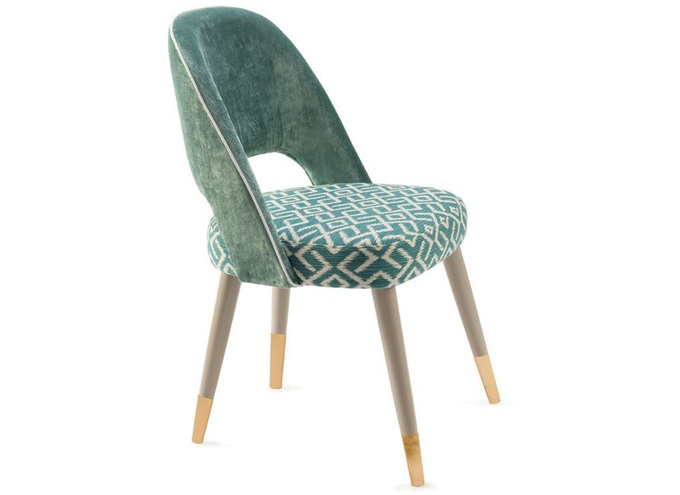 牛排西餐廳美式實木絨（róng）布靠背餐椅