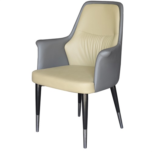 西餐廳（tīng）現代簡約金屬扶（fú）手餐椅（yǐ）