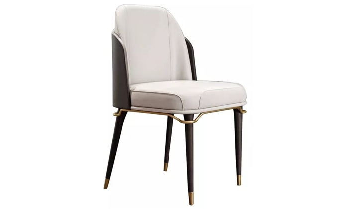 高級西餐廳靠背皮（pí）革軟包（bāo）金屬椅子