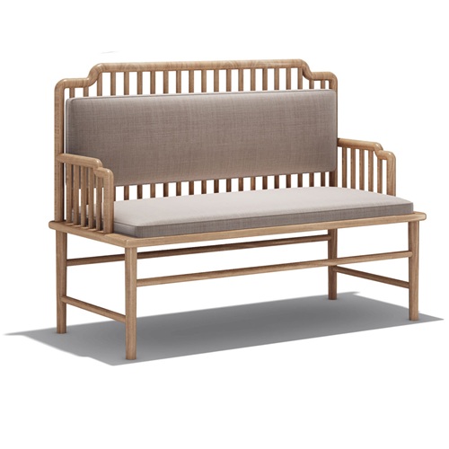 西餐（cān）廳中式實木簡約布藝軟包卡座