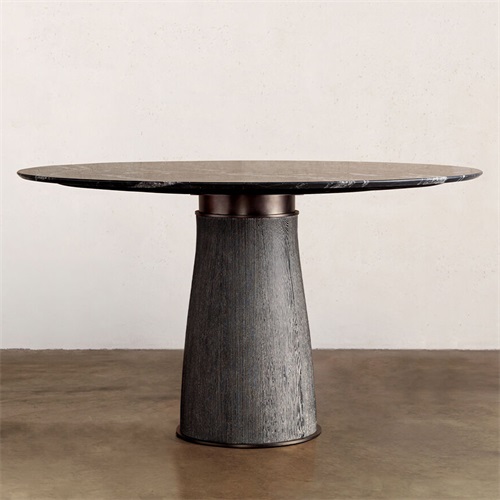 西餐廳（tīng）牛排店高端大理石台麵圓桌