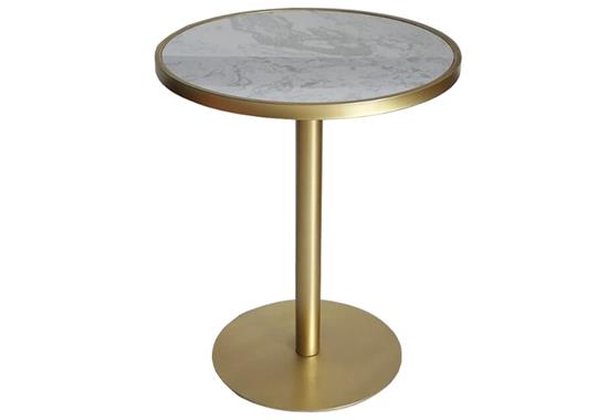 時尚西餐廳桌椅（yǐ）-奶茶店大理石不鏽鋼餐桌