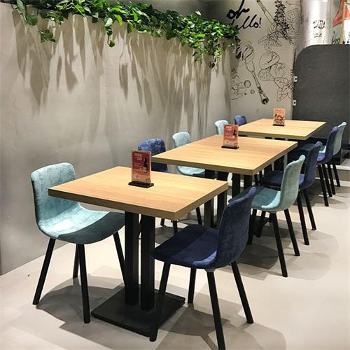網紅店奶茶（chá）店快餐店（diàn）西餐廳實木桌椅