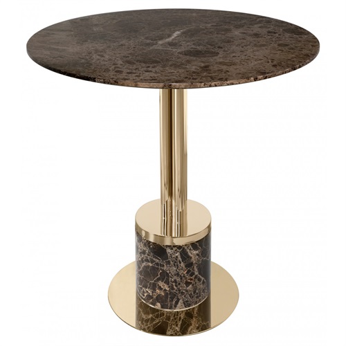 西餐廳時尚輕奢不鏽鋼大理石圓餐桌