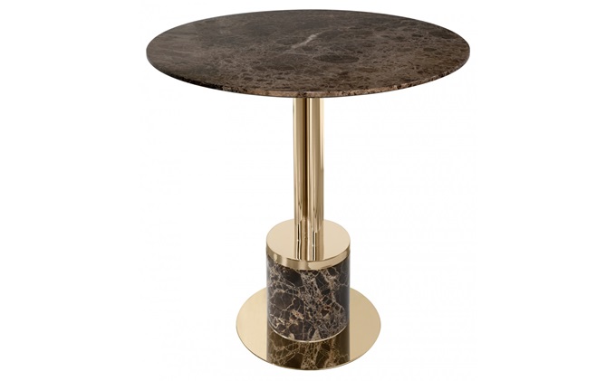 西餐廳時尚輕奢不鏽鋼大理（lǐ）石圓（yuán）餐桌