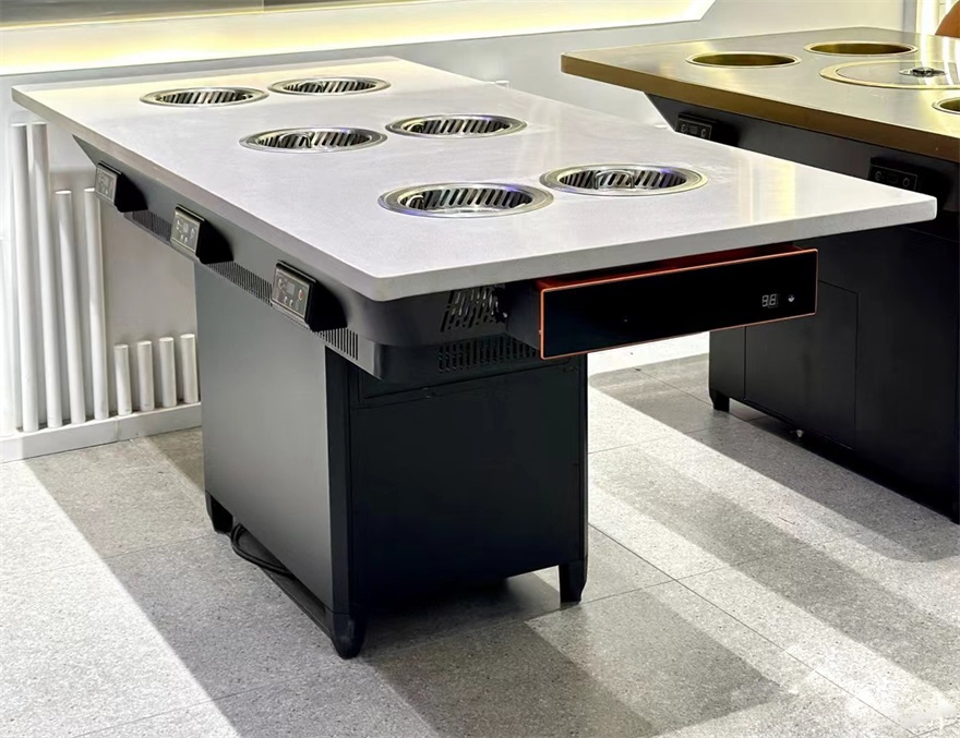 自（zì）助火鍋餐廳6人位一人一鍋（guō）無煙小火鍋桌