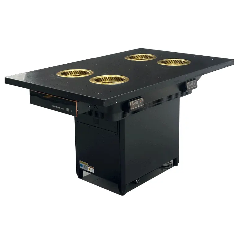 自助小火锅4-6人位一（yī）人一锅大（dà）理石台面无烟火（huǒ）锅桌