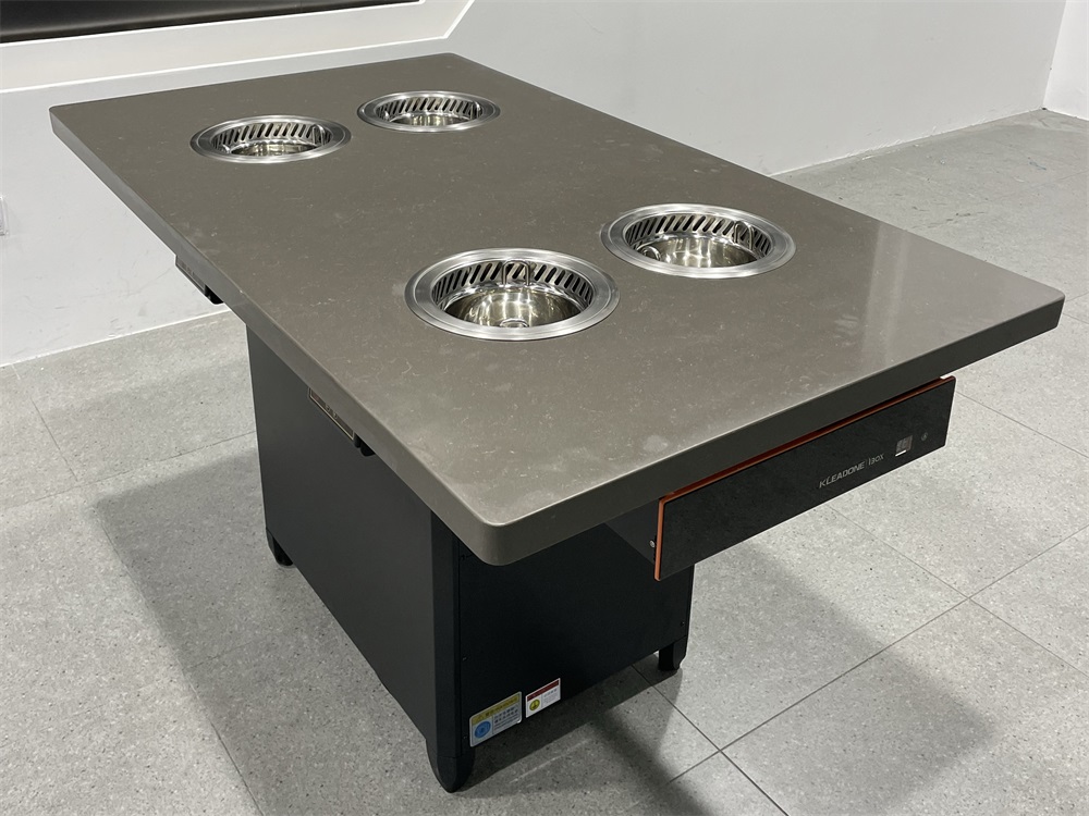 四人位一人一（yī）鍋無煙（yān）自淨化火鍋桌｜商用智能小火鍋餐（cān）桌設備