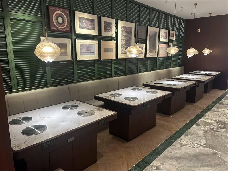 火鍋店4人位一人一鍋無煙淨化小火鍋桌