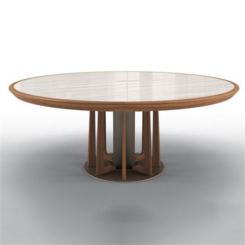 酒樓包房簡約新中式實木岩石餐桌