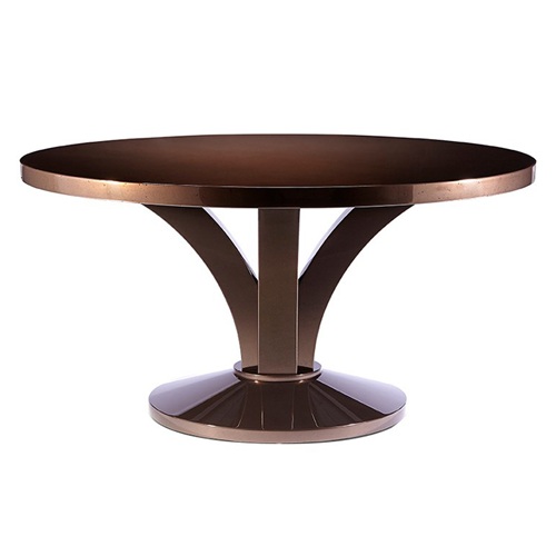 中餐廳現代（dài）輕奢玫瑰金不鏽鋼餐桌