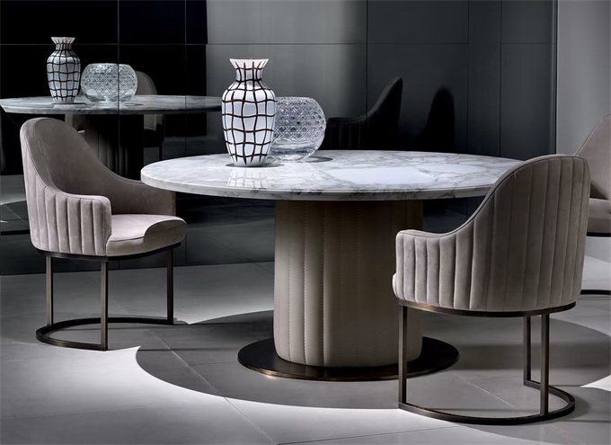 中餐廳酒樓包間時尚大理石（shí）餐桌
