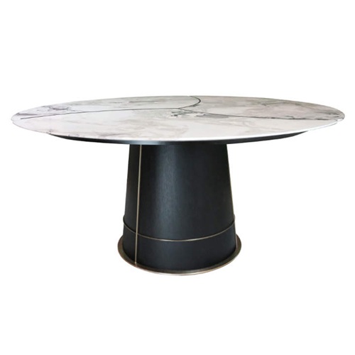 中餐（cān）廳宴會新中式岩石板時尚餐桌