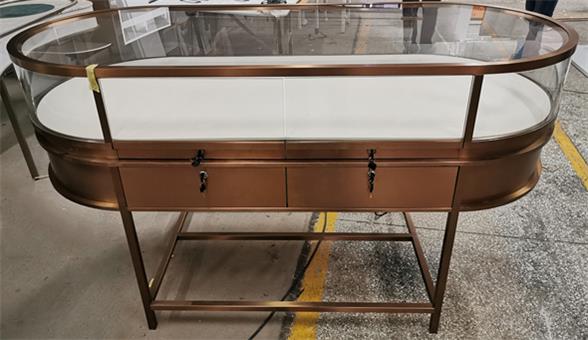 高端不鏽鋼珠寶展櫃_橢圓造型（xíng）珠寶展（zhǎn）櫃