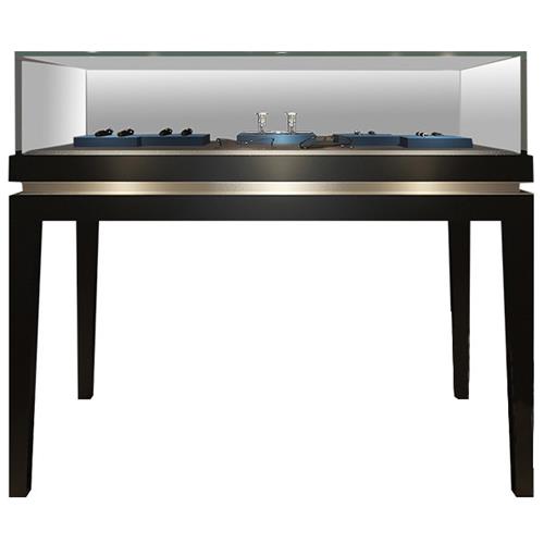 高端珠寶展櫃_黑色鋼（gāng）琴烤漆不鏽鋼珠寶展櫃