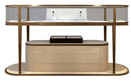 立式高端不（bú）鏽鋼珠寶展櫃_奢侈品不鏽鋼展櫃