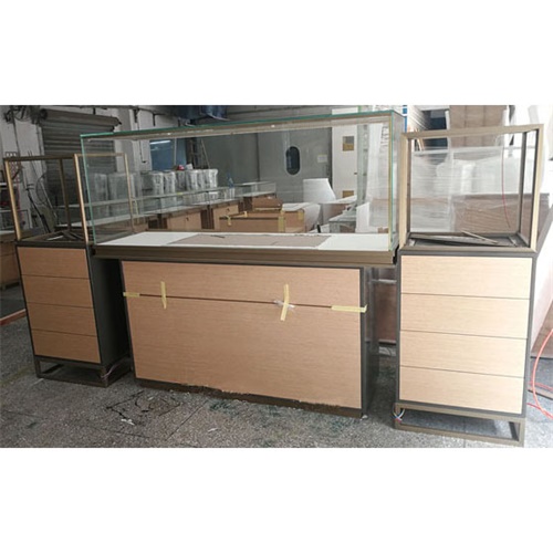 不鏽鋼玉器（qì）高檔展示櫃_玻璃珠寶首飾展示櫃