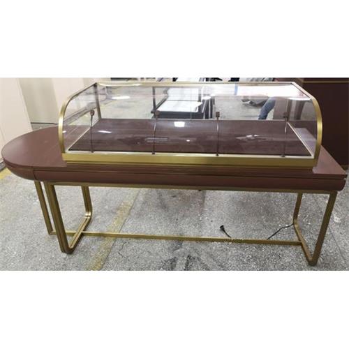 商場高端珠寶不（bú）鏽（xiù）鋼玻璃展示櫃_中國黃金櫃台