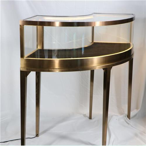 玉器（qì）翡翠珠寶首（shǒu）飾不鏽（xiù）鋼（gāng）烤漆玻璃異形展櫃