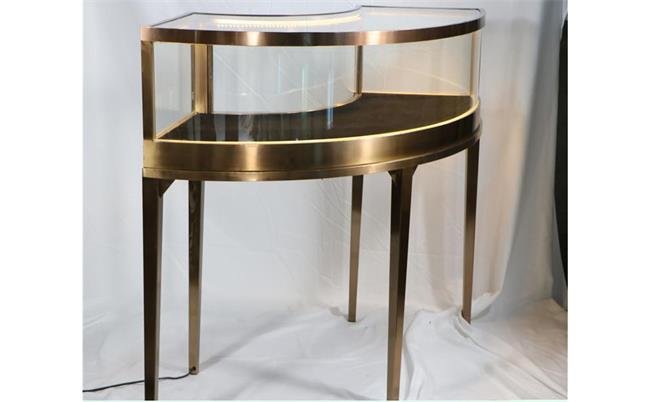 玉器翡翠珠（zhū）寶首飾不鏽鋼（gāng）烤（kǎo）漆玻璃異（yì）形展（zhǎn）櫃