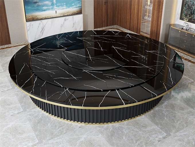 酒（jiǔ）店現代大理石二十人位電動大圓桌