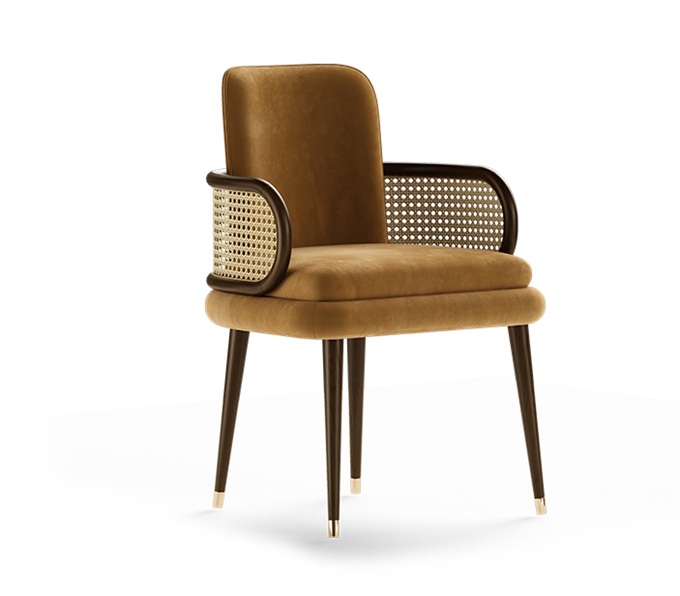 中餐廳軟（ruǎn）包（bāo）座墊藤編（biān）扶手椅