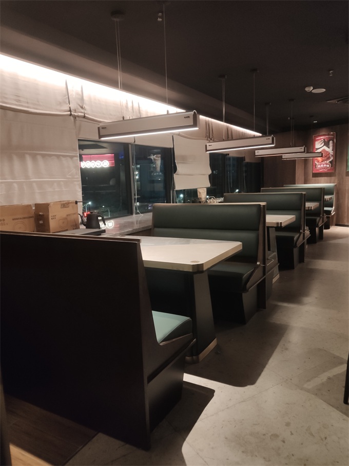 行運龍（lóng）鳳茶樓茶餐廳不鏽（xiù）鋼真皮軟包卡座