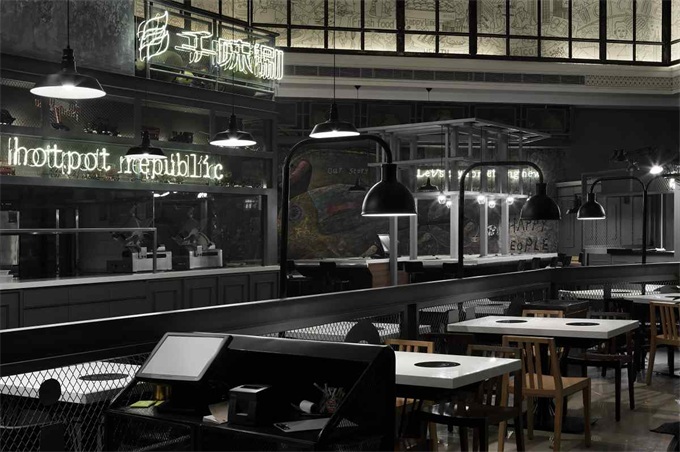 火鍋店現代（dài）簡約風格空（kōng）間（jiān）裝修設計