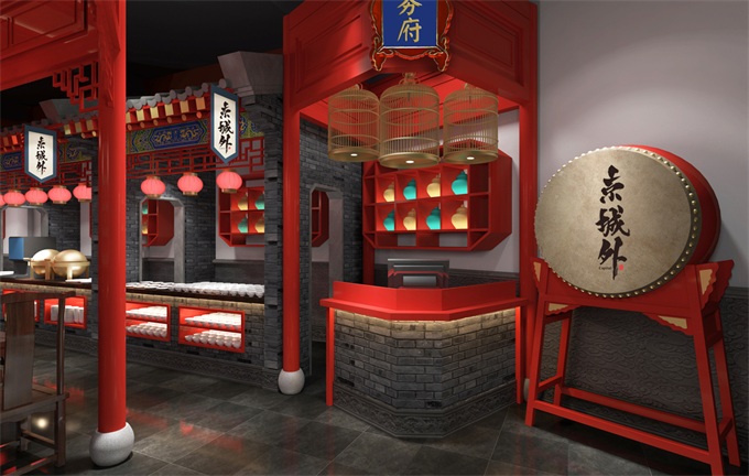 火鍋店中式風格（gé）空間裝修設計