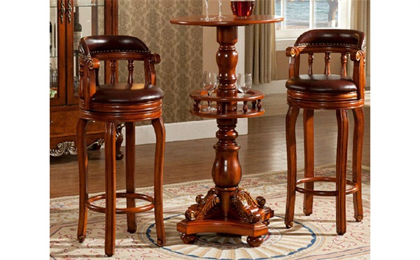 複（fù）古木質酒（jiǔ）吧桌椅家具