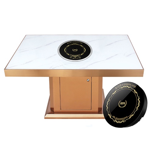 廣東火鍋桌廠家定製_不（bú）鏽鋼大理石火鍋餐桌