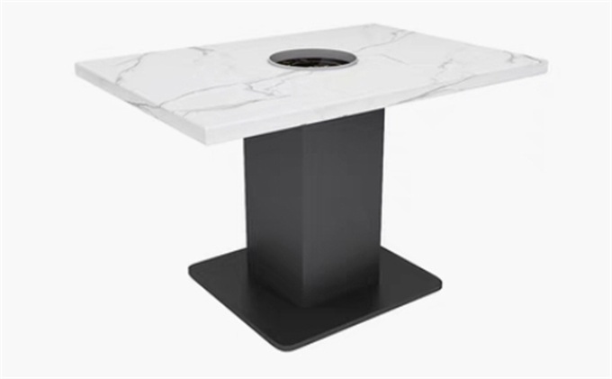 火鍋（guō）店大理石麵時尚火鍋桌（zhuō）_成都火鍋桌