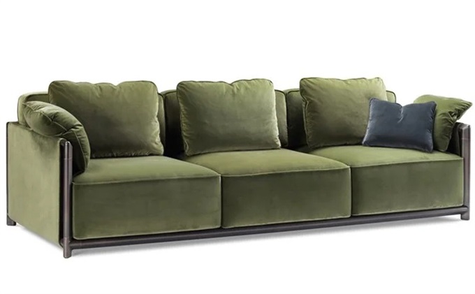 私（sī）人會所意式不鏽鋼簡（jiǎn）約直排三人位沙發