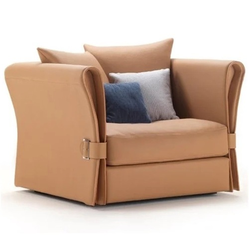 酒店會所客房意式簡約輕奢皮質（zhì）沙發家具