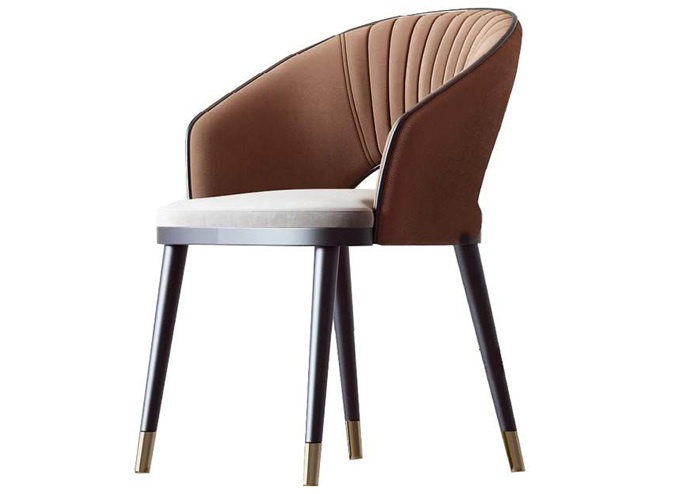 西餐廳皮藝軟包時（shí）尚扇貝（bèi）形靠背椅子