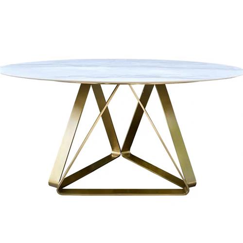 創意西（xī）餐廳天然大理石圓餐桌